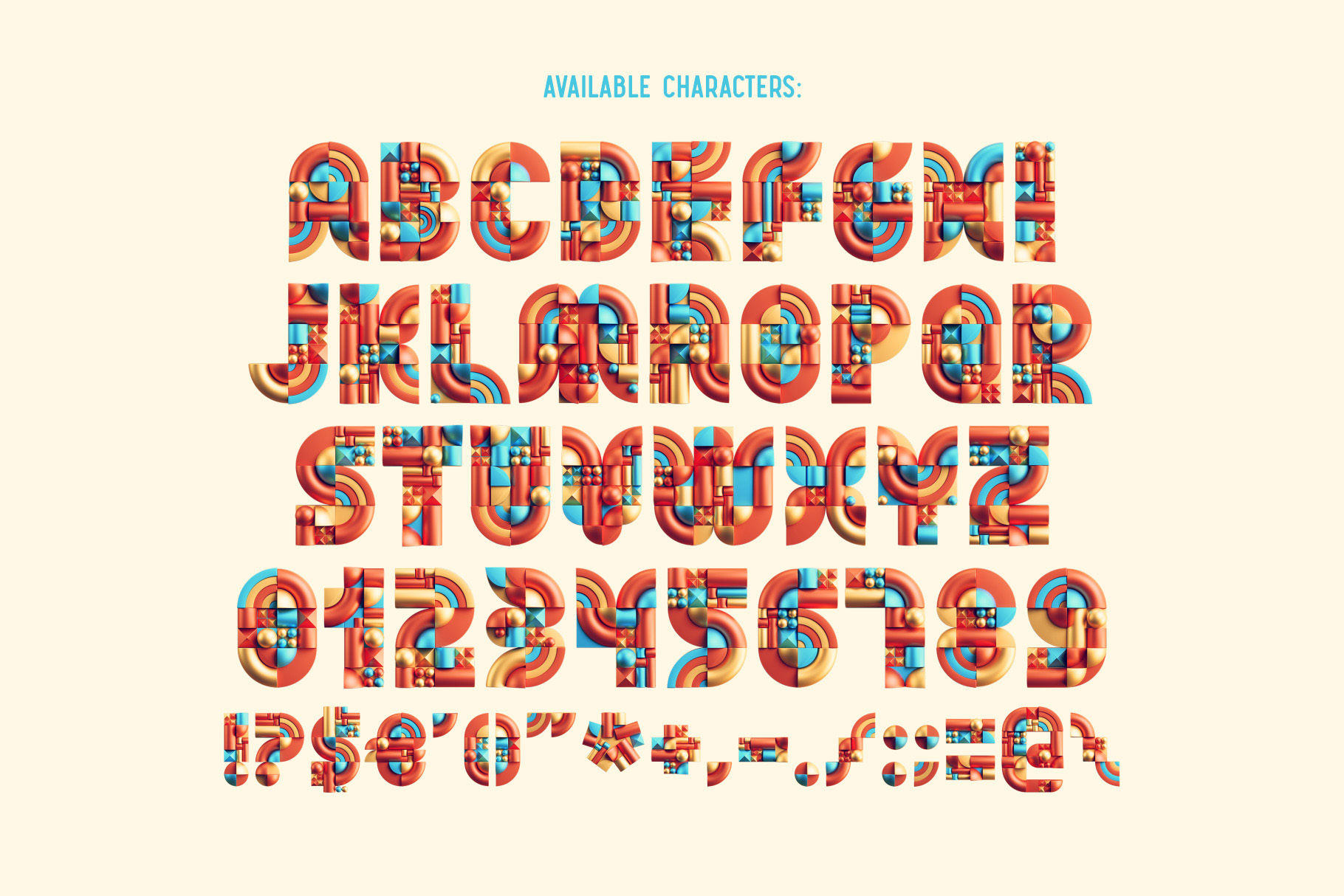letters BLX - Color Bitmap Font