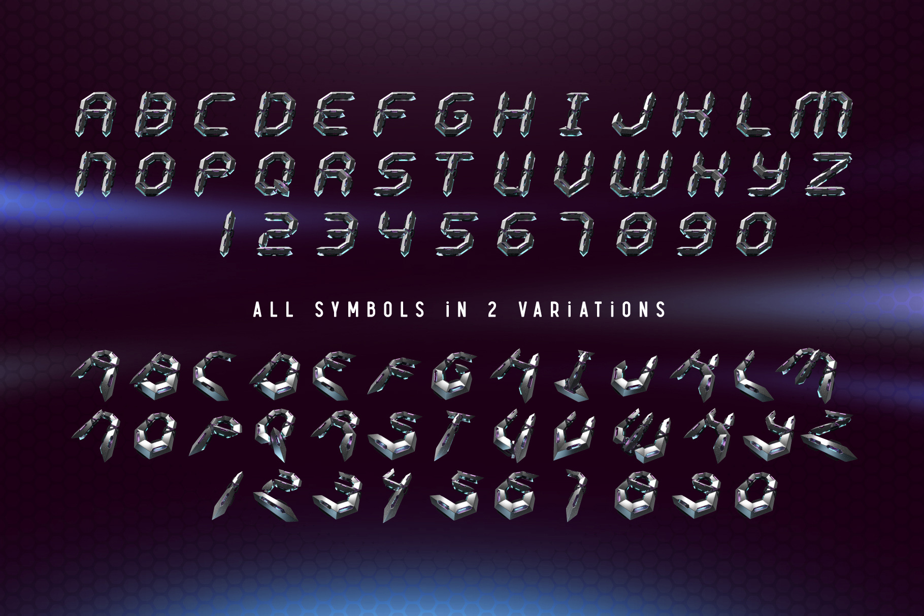 Cyber 3d Lettering Set letters.