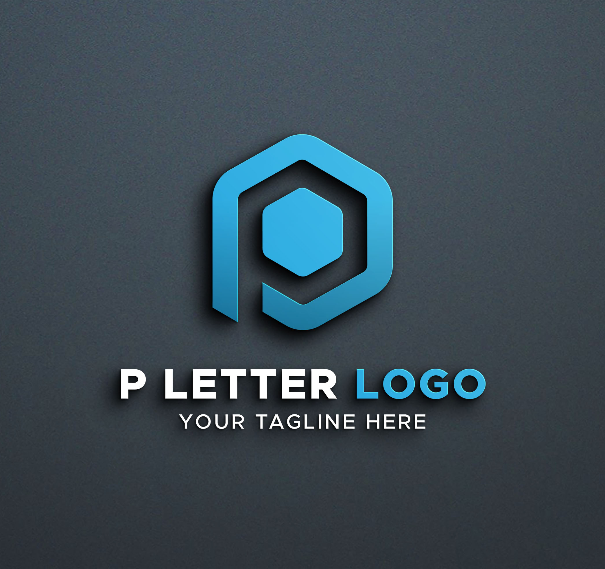 simple and modern 3d logo mockup