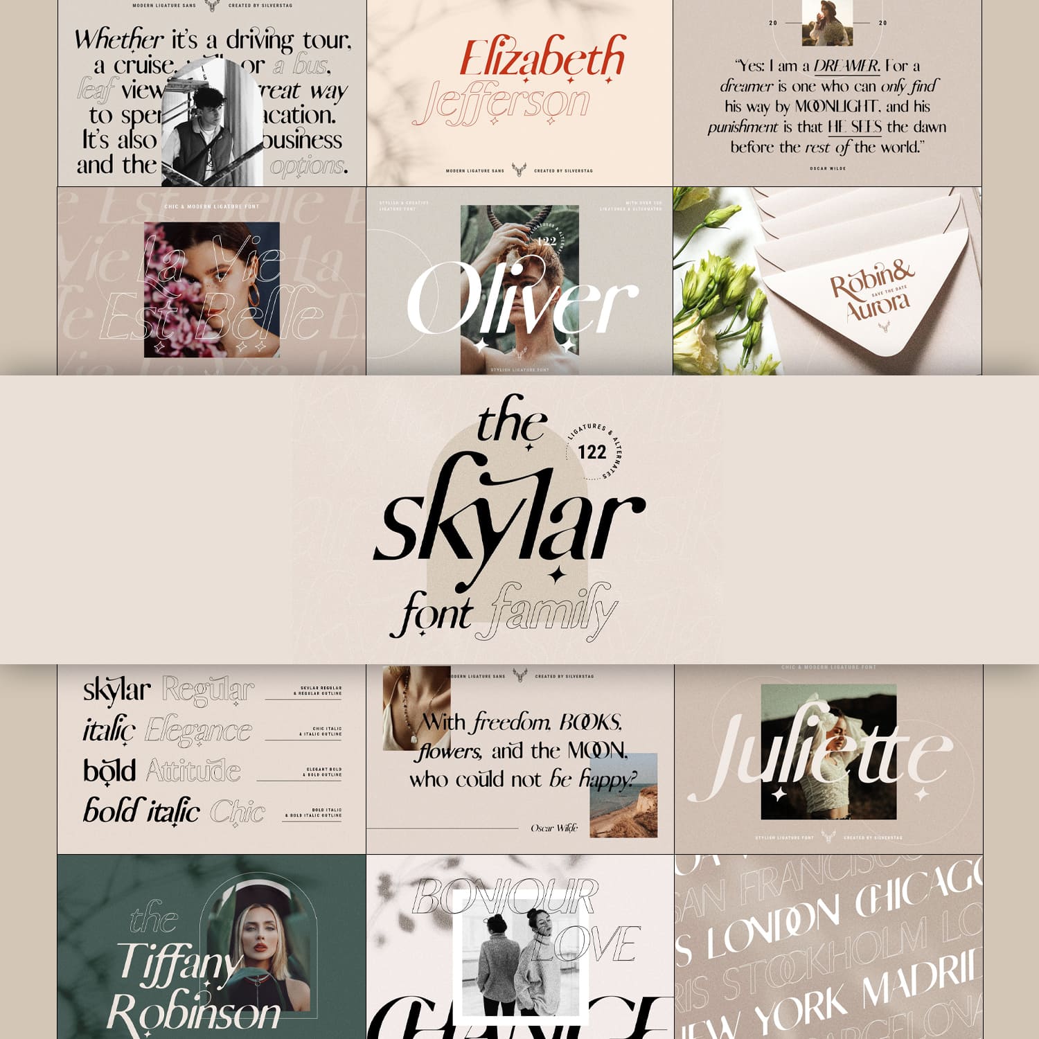skylar - ligature sans font family cover.