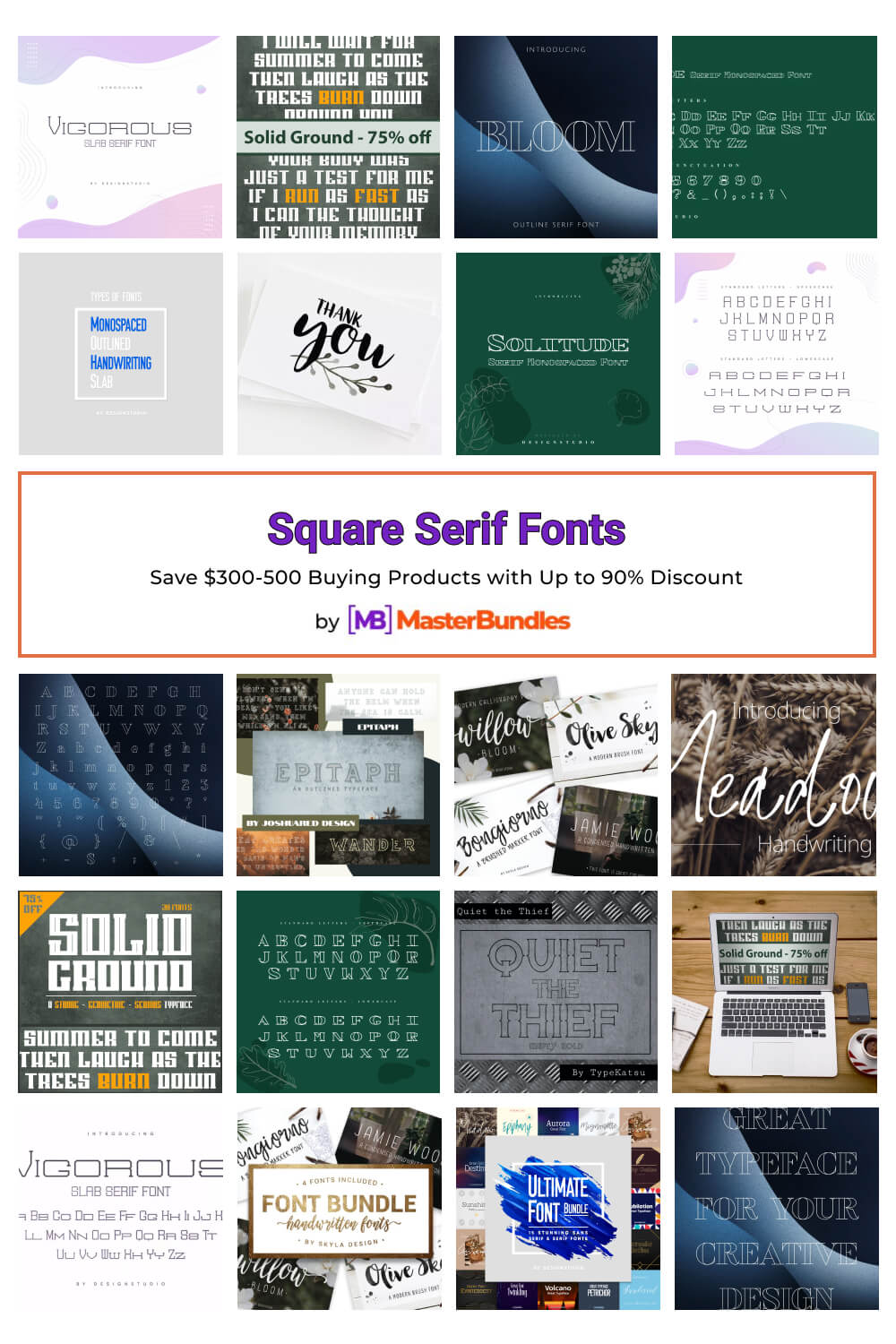 square serif fonts pinterest image.
