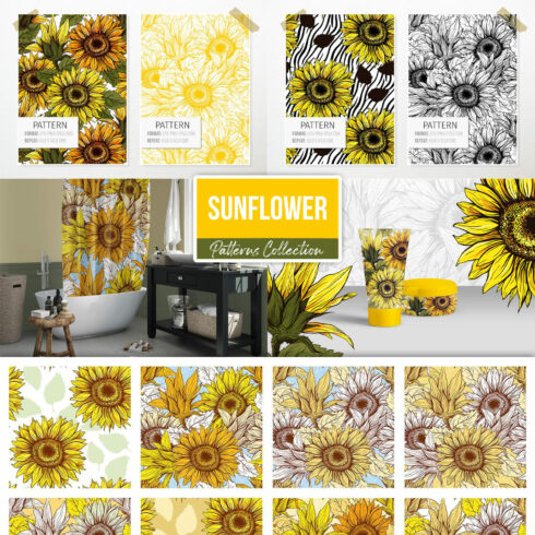 Sunflower patterns collection - main image preview.