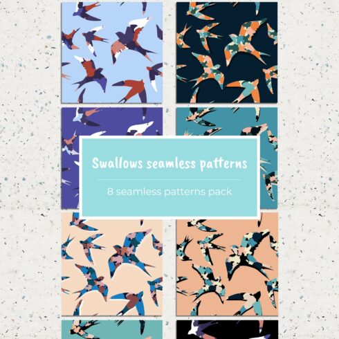 Swallows seamless patterns - main image preview.