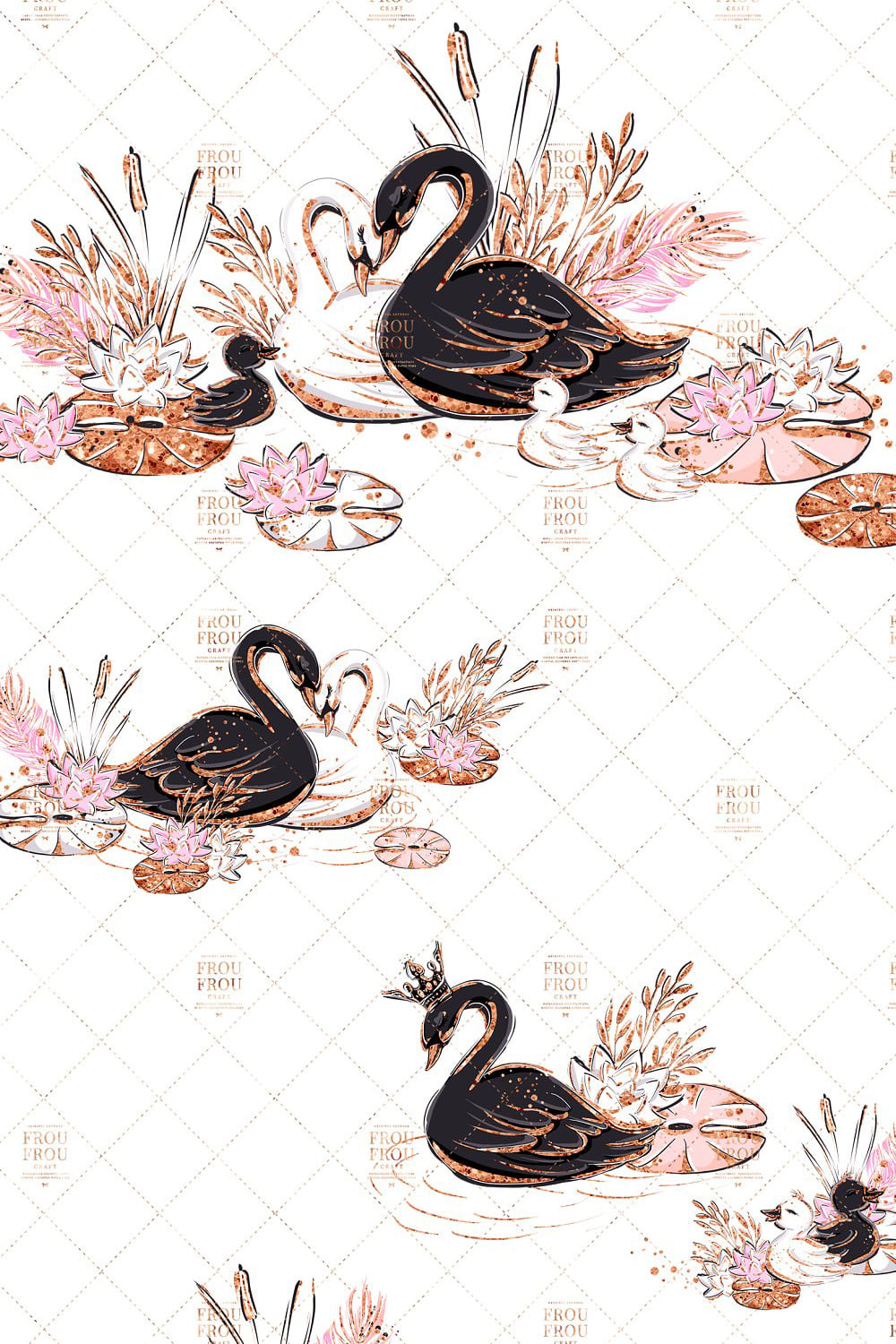 swan nursery baby clip art 1000h1500 02