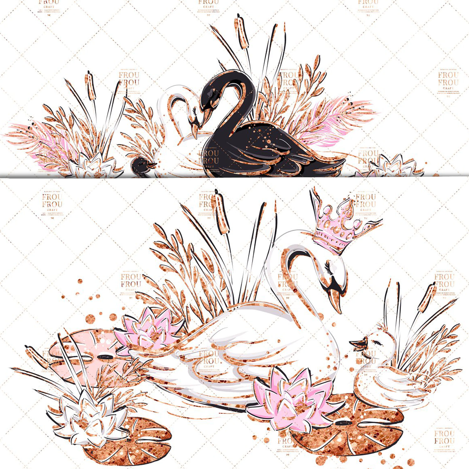 Swan Nursery Baby Clip Art cover.