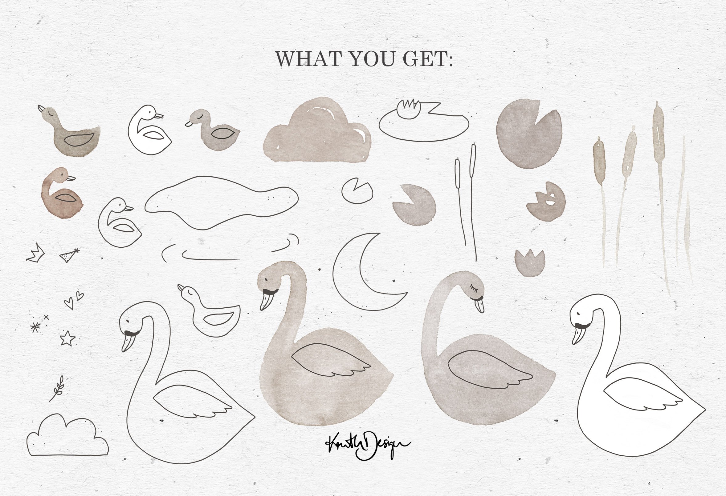 Nice elements for your swan composition.