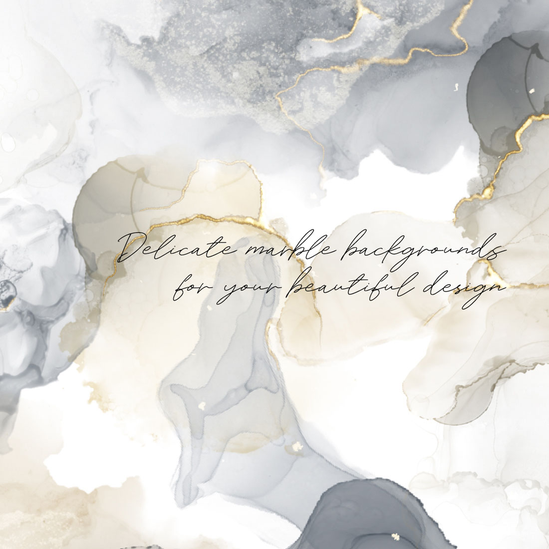 Delicate Golden Gray Marble Backgrounds Collection cover image.