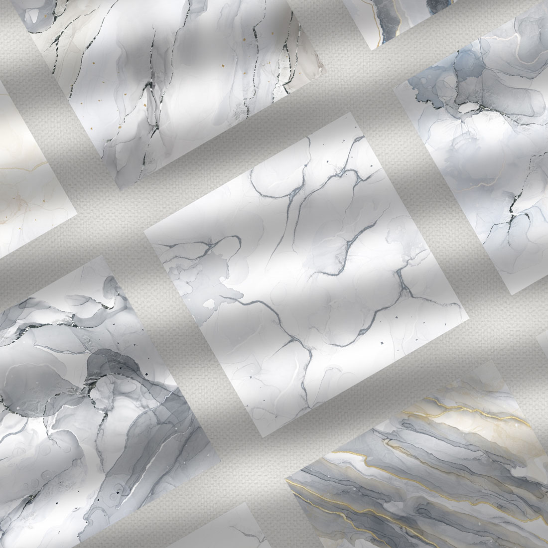 Delicate Golden Gray Marble Backgrounds Collection