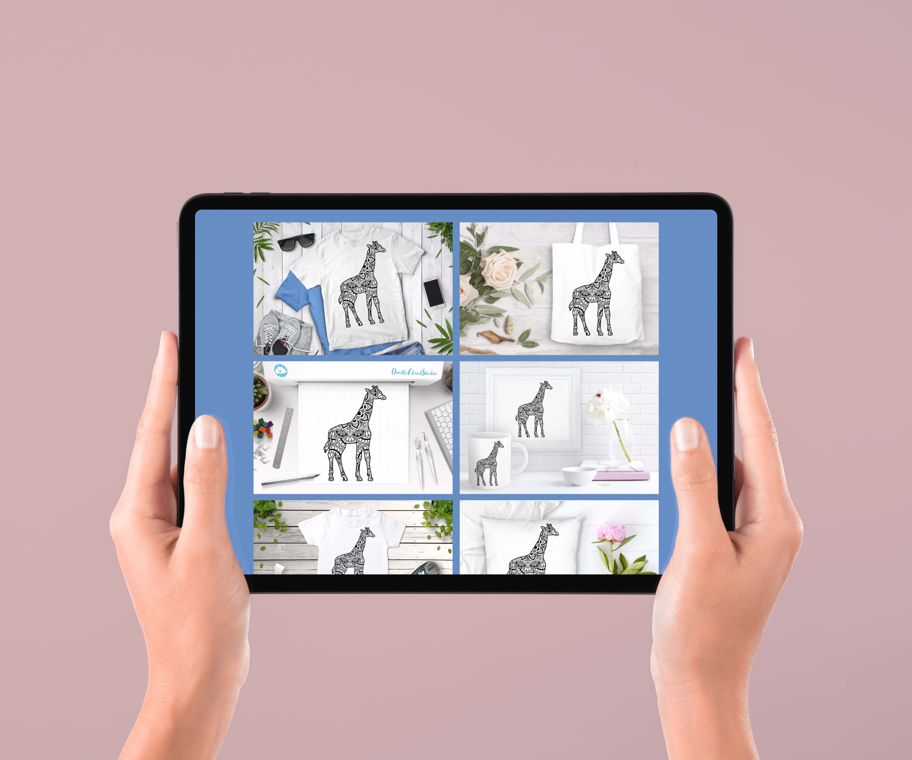 Giraffe Mandala SVG, Giraffe Clipart - tablet.