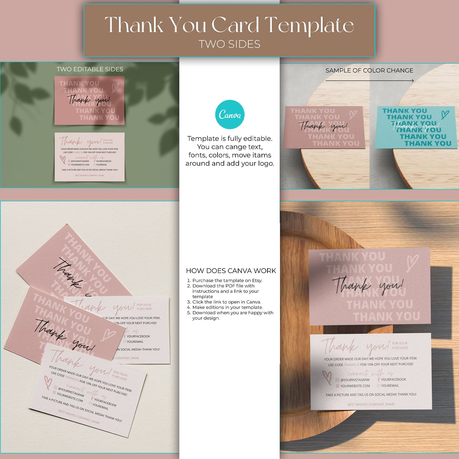 Thank You Card Template cover.