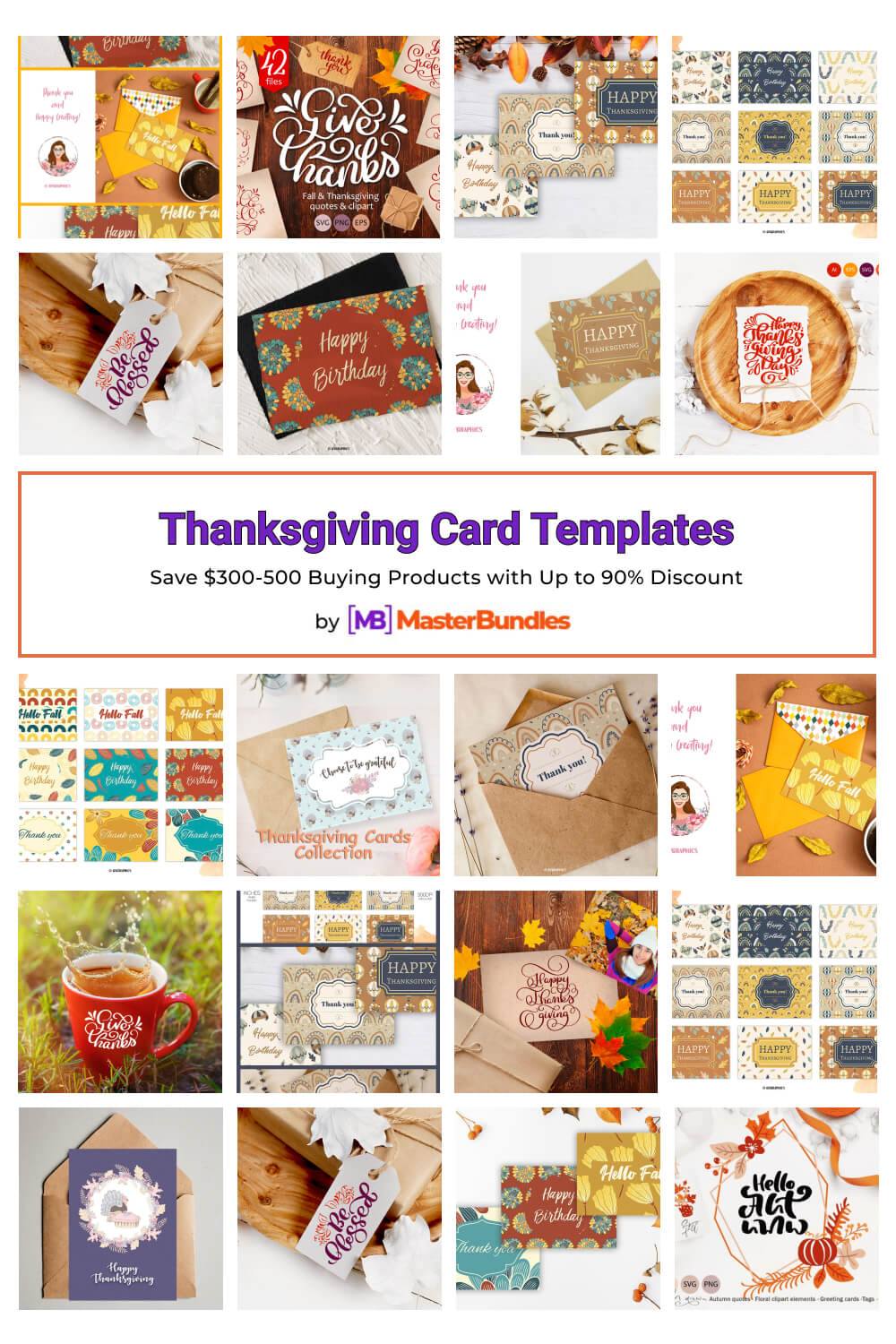 thanksgiving card templates pinterest image.