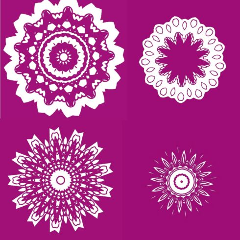 5 Hot Pink Mandala Embellishments Multiple Formats cover image.