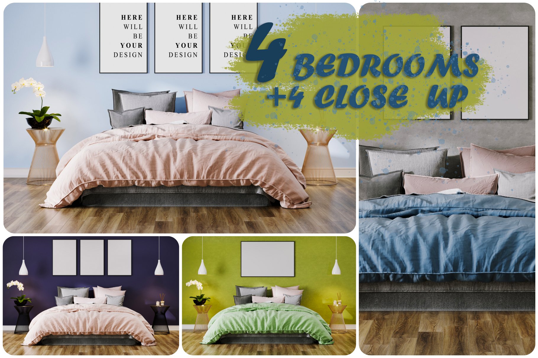 Colorful template with some bedrooms options.