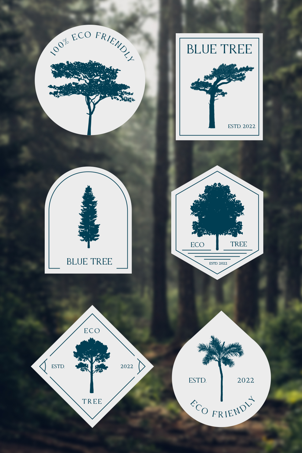 Cool eco logos in trees format.