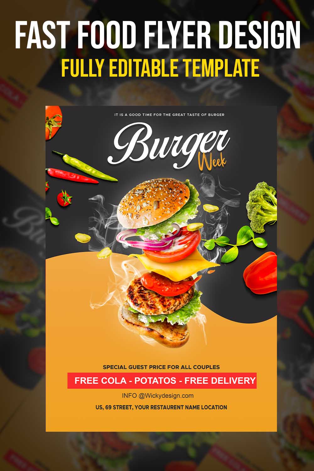 Professional Fast Food Flyer Design previews.