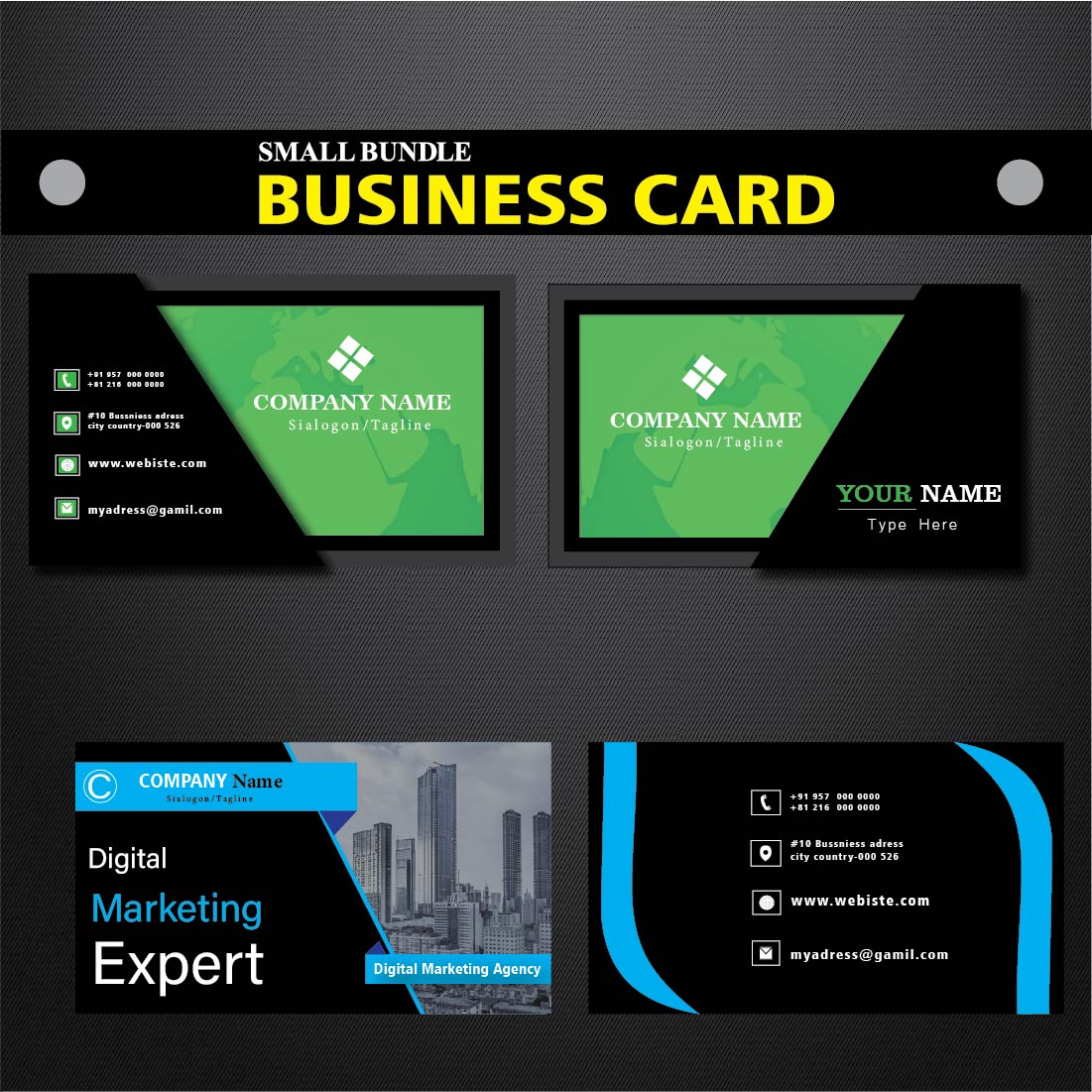 Business Card Templates previews.