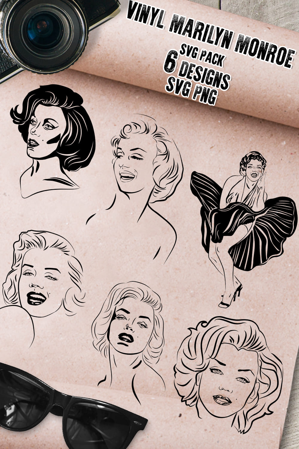 VIntage Monroe illustrations.
