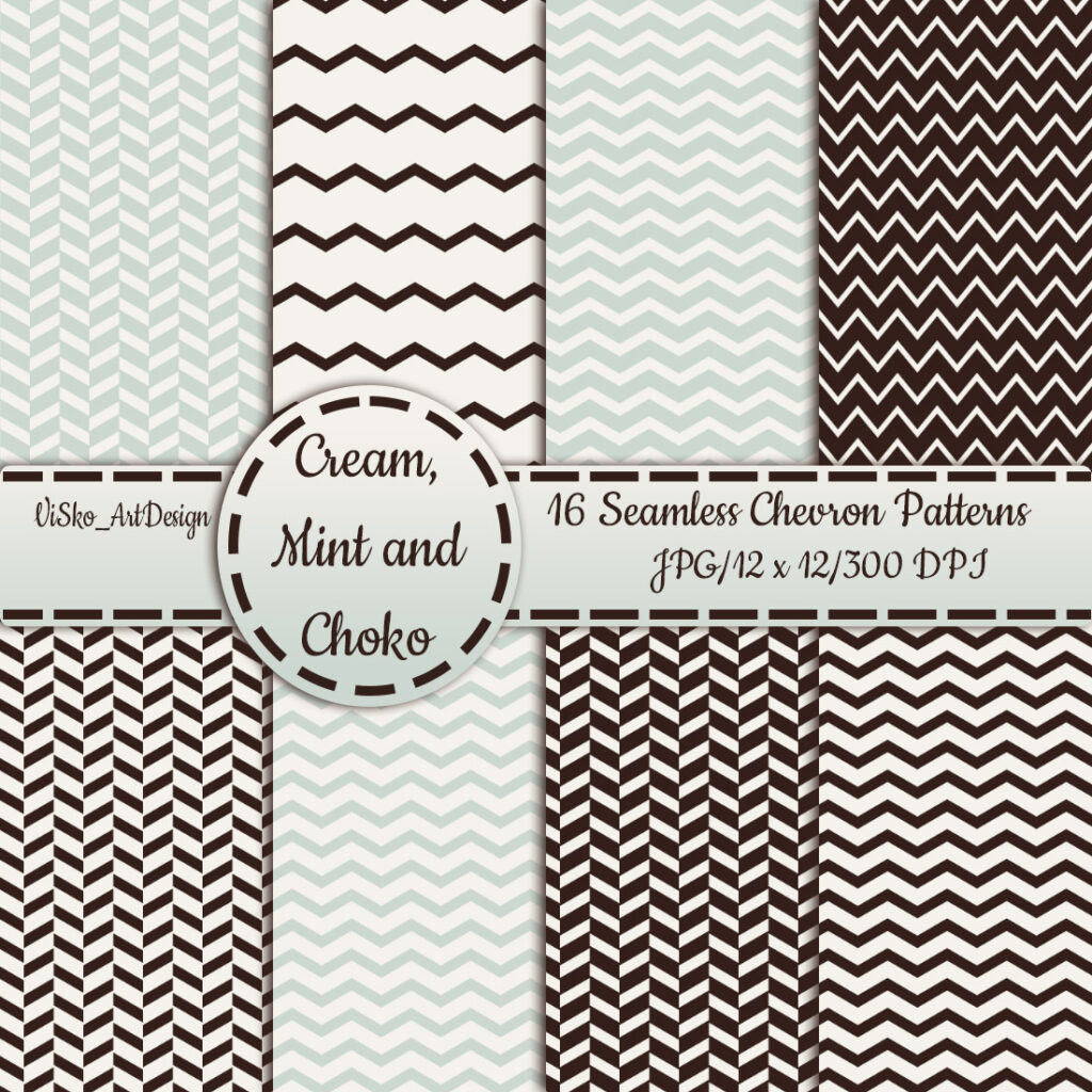 Chocomint Seamless Geometric Chevron Pattern - MasterBundles