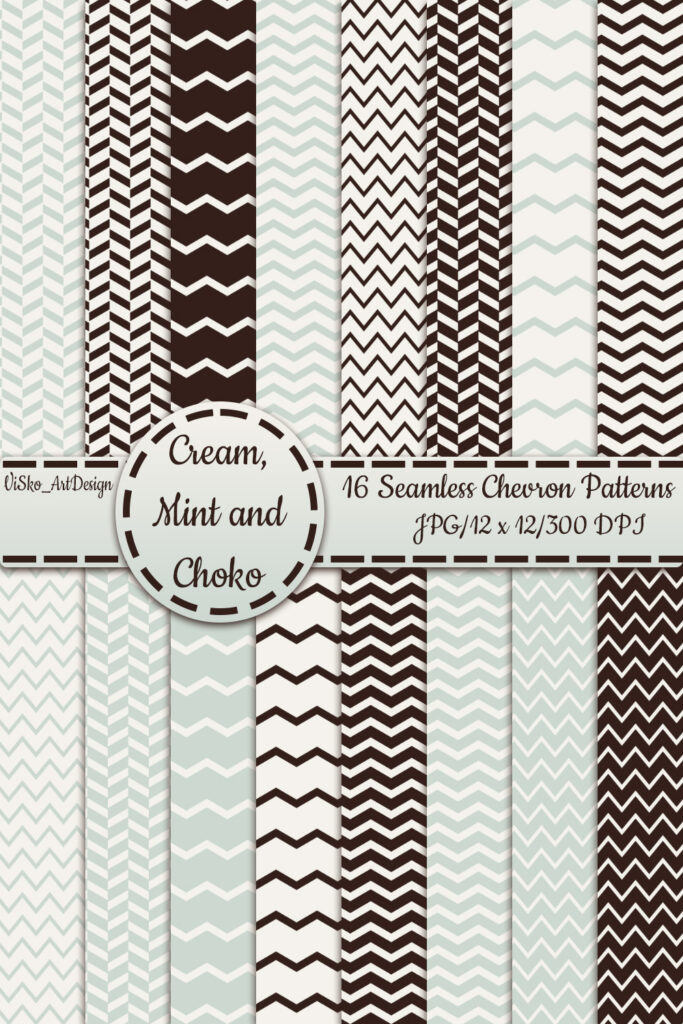 Chocomint Seamless Geometric Chevron Pattern - MasterBundles