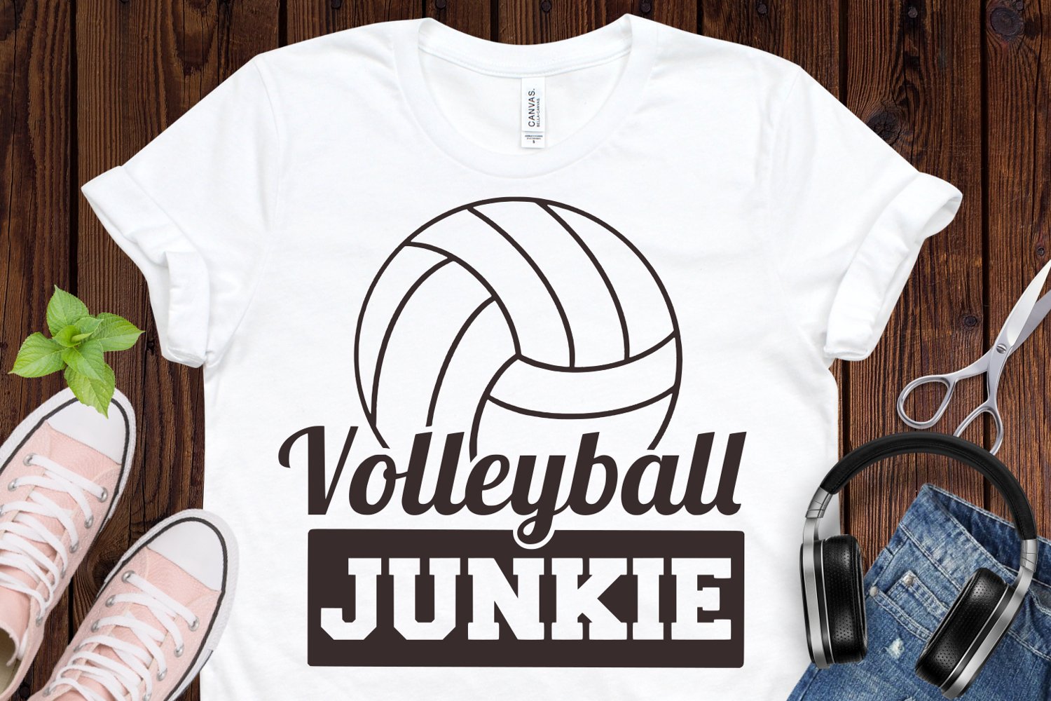 Volleyball junkie - t-shirt design.