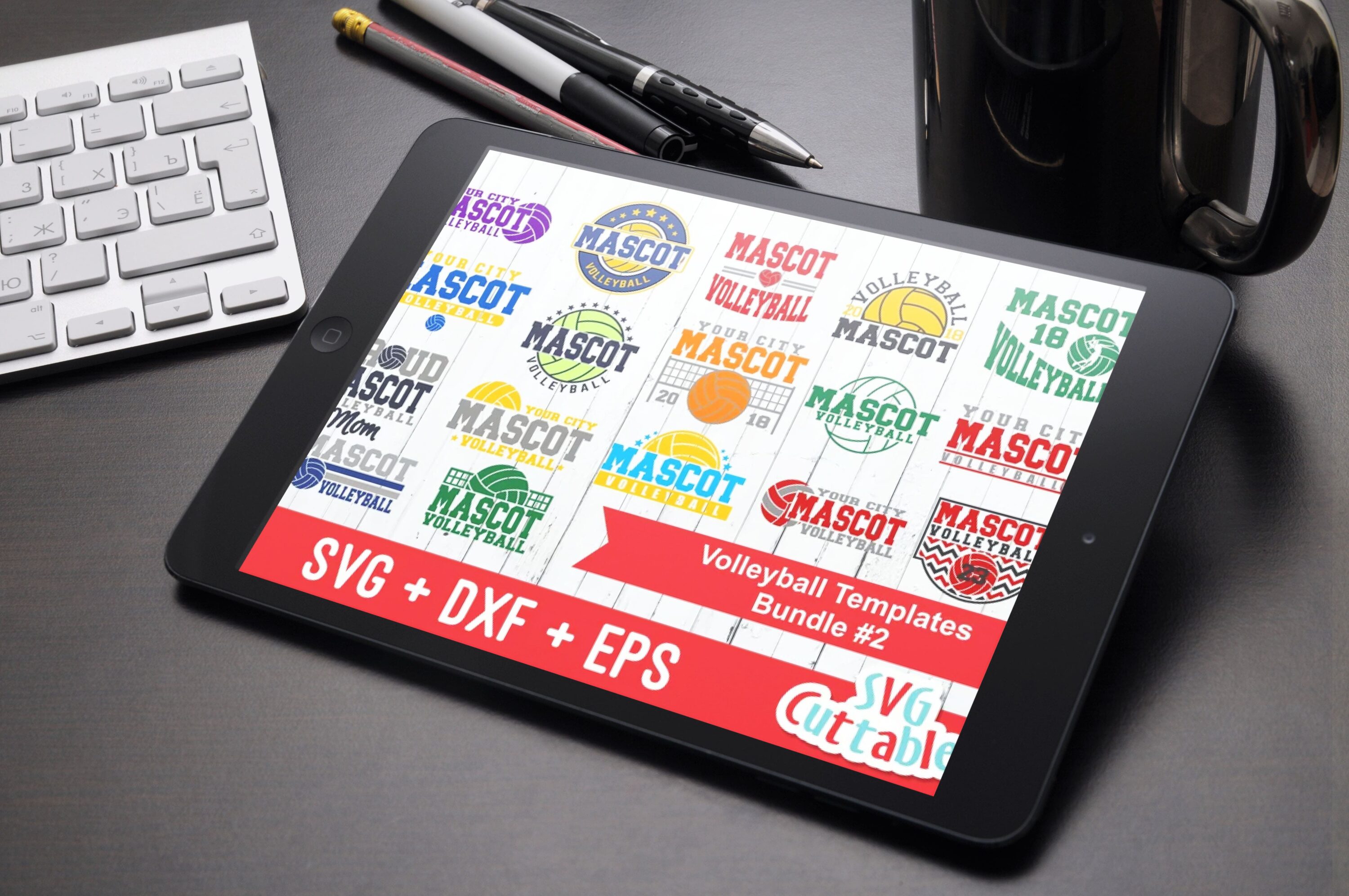 Volleyball svg - tablet preview.