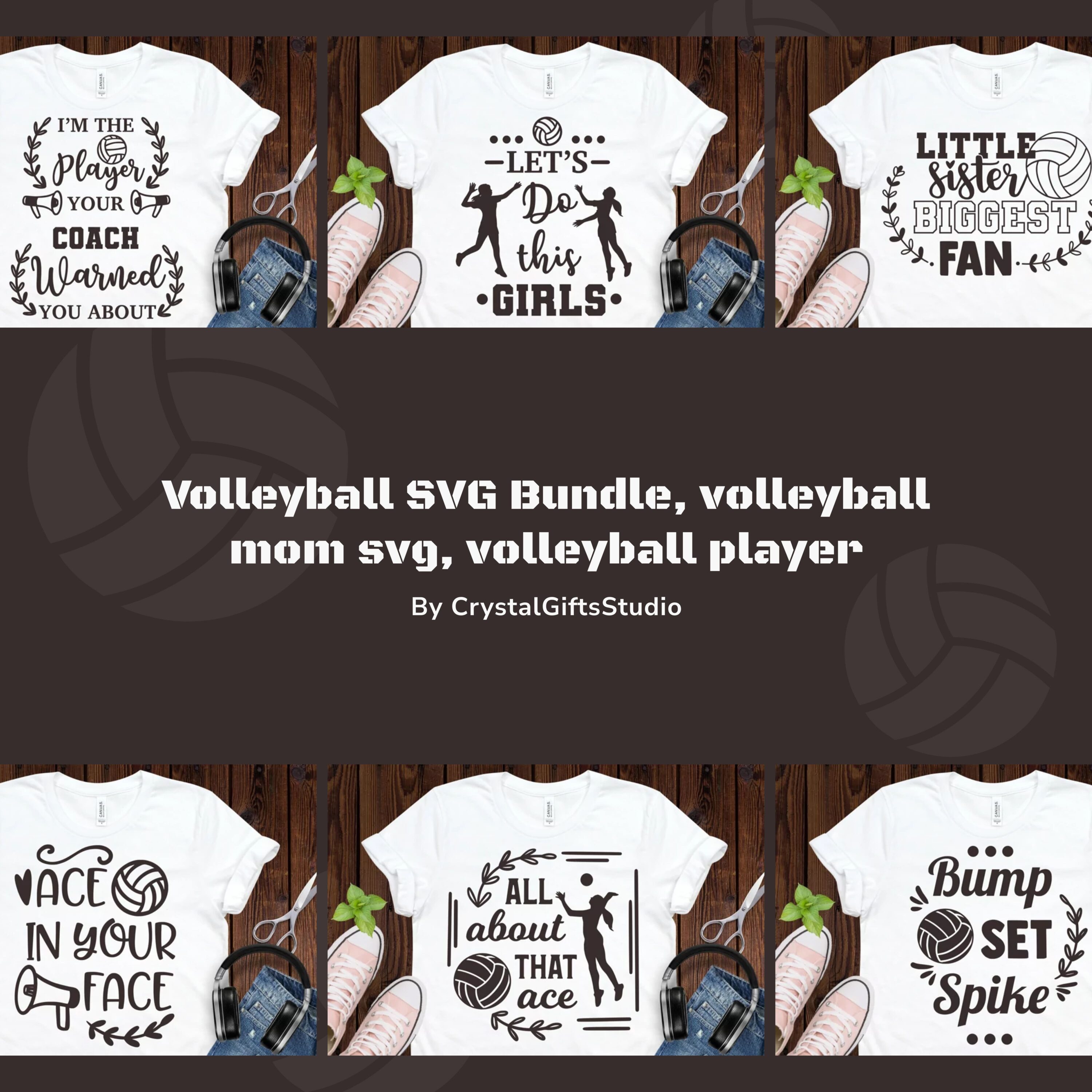 Volleyball svg bundle - main image preview.