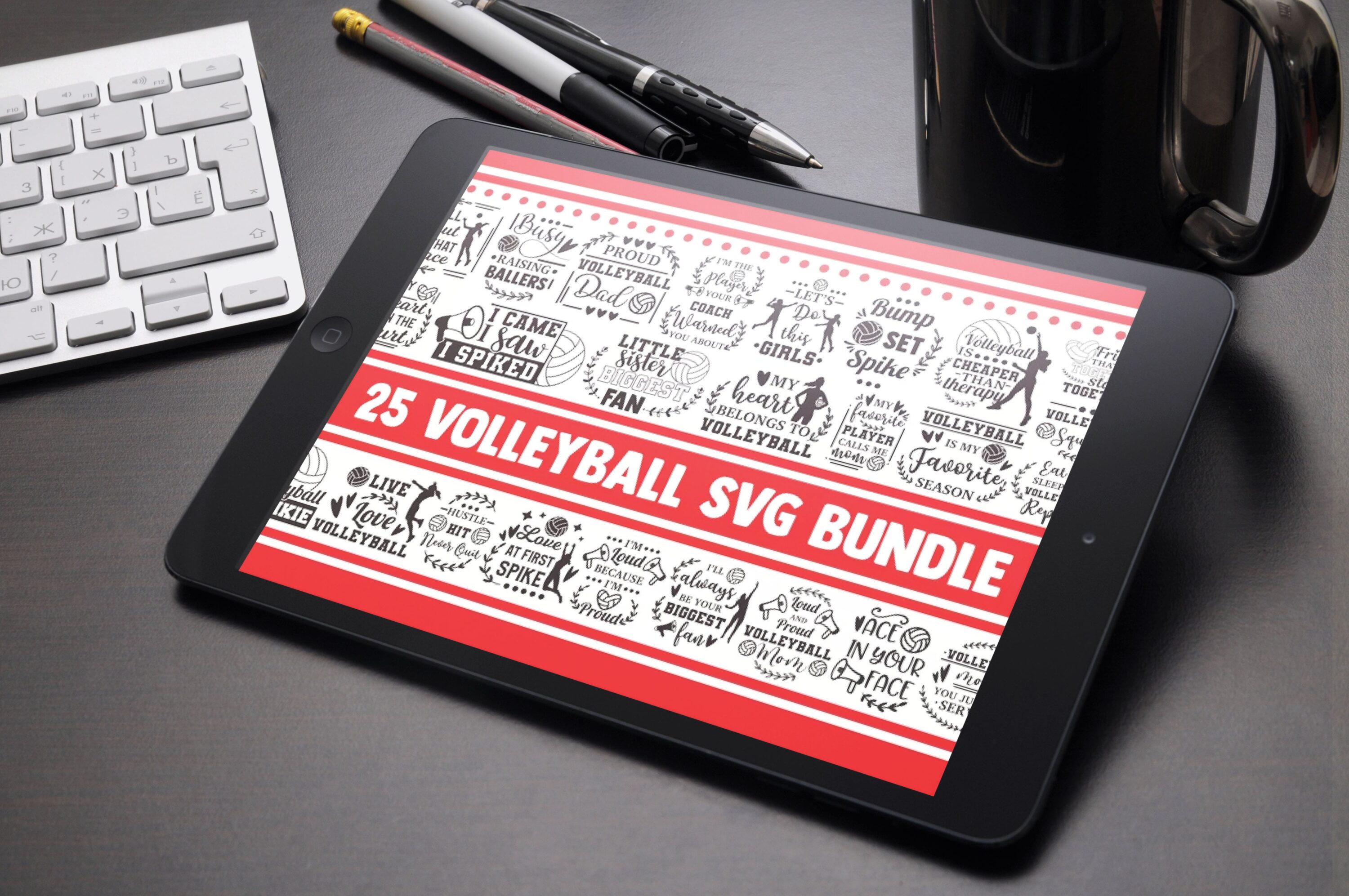 Volleyball svg bundle - tablet preview.