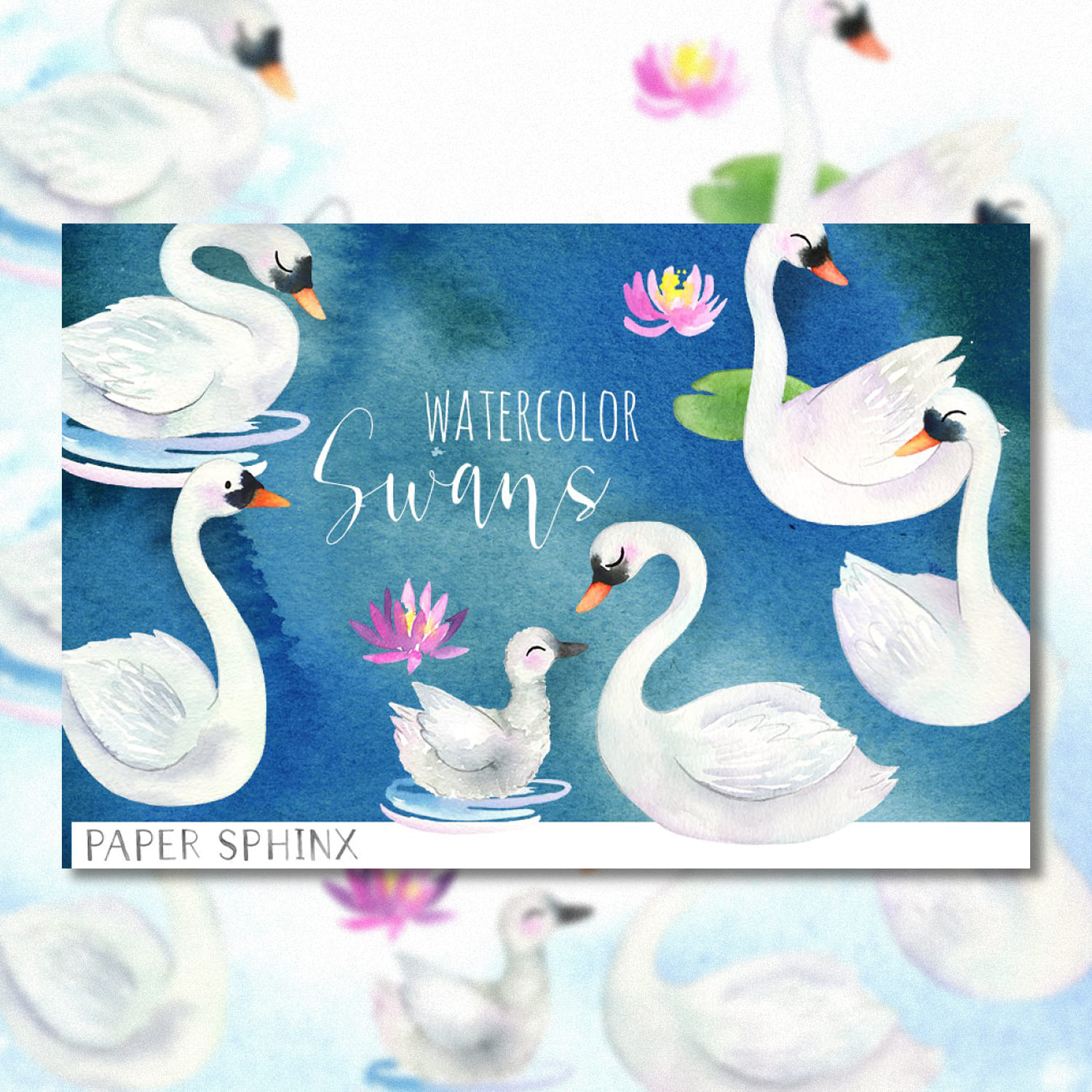 Watercolor Swans Pack.