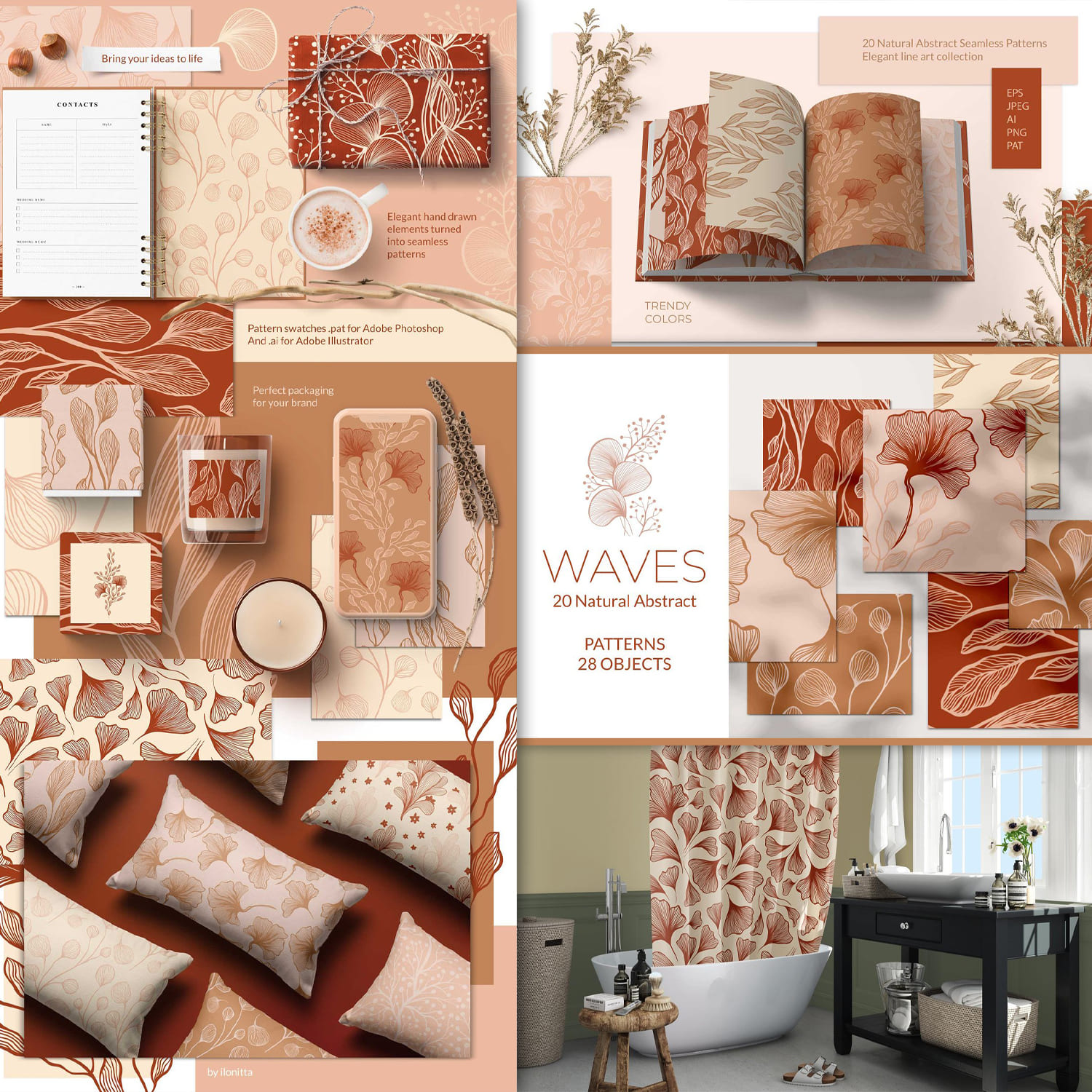 Waves - Abstract Seamless Patterns - main image preview.