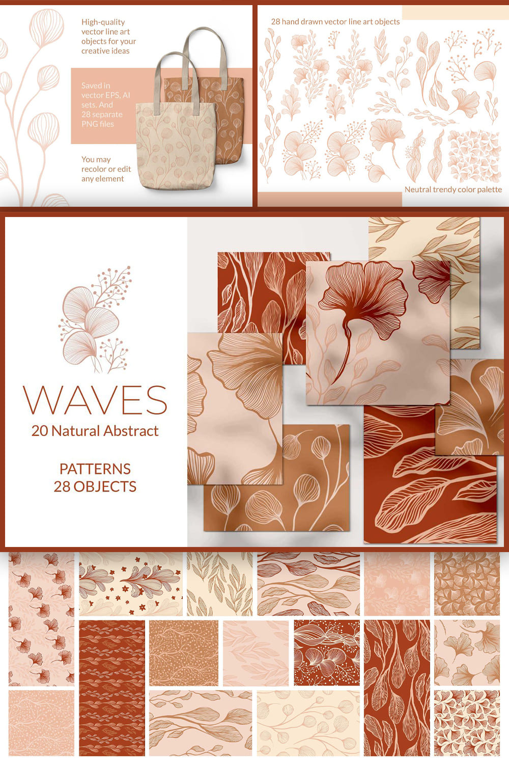 Waves - Abstract Seamless Patterns - pinterest image preview.