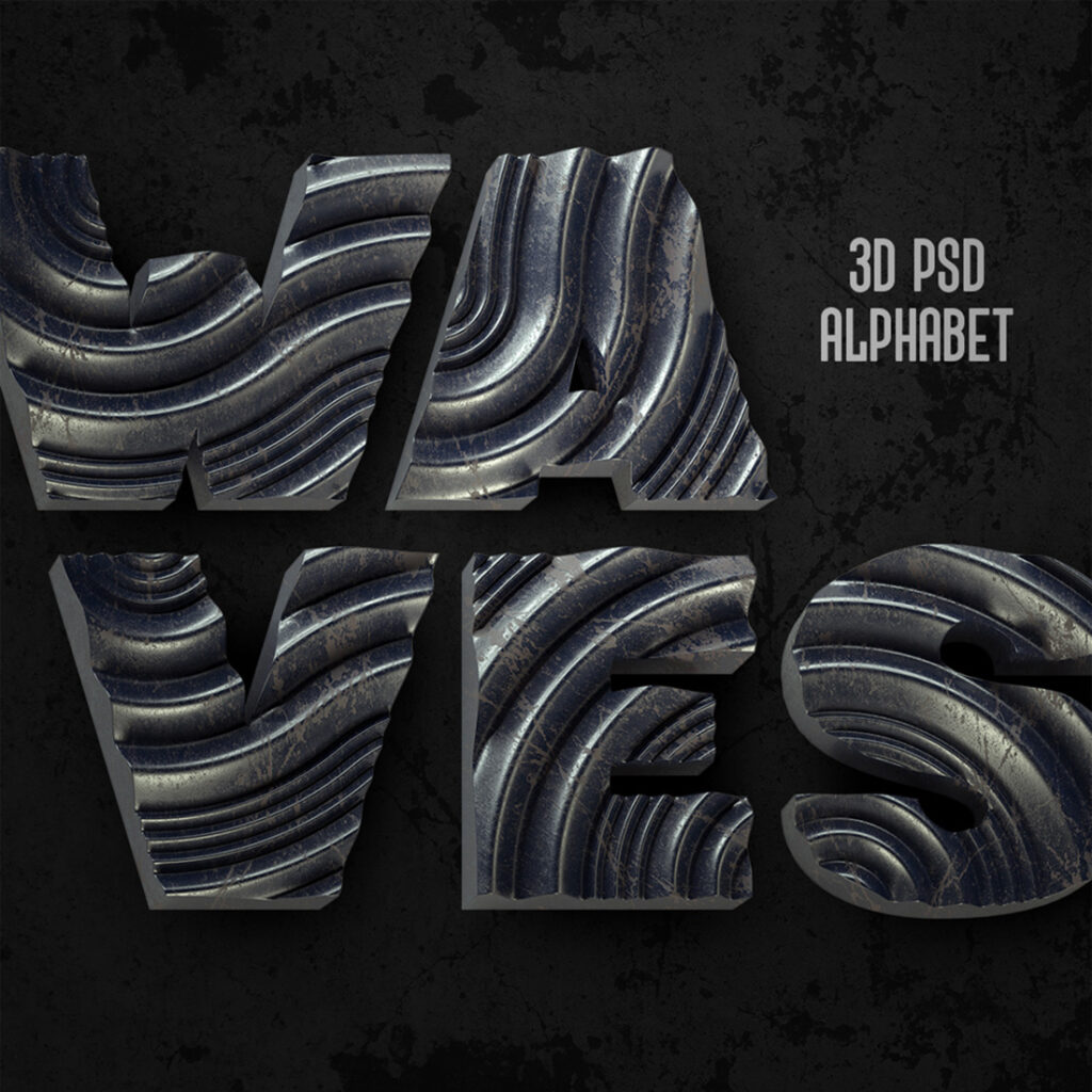 Waves PSD Alphabet - MasterBundles
