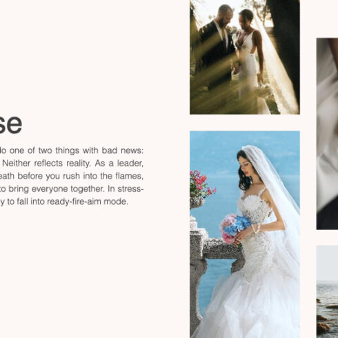 Some wedding photos with a description.