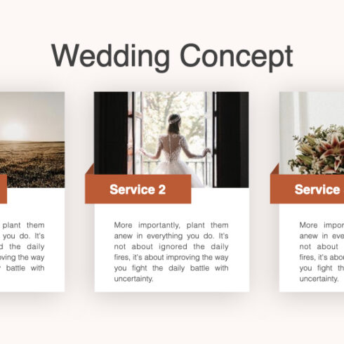 Wedding concept description with photos and text.