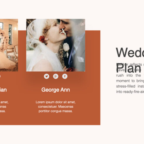 Laconic wedding plan with orange accents.