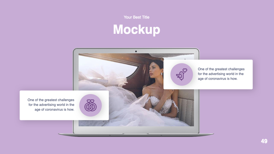 Laptop option of the Wedding Gallery Presentation Template.