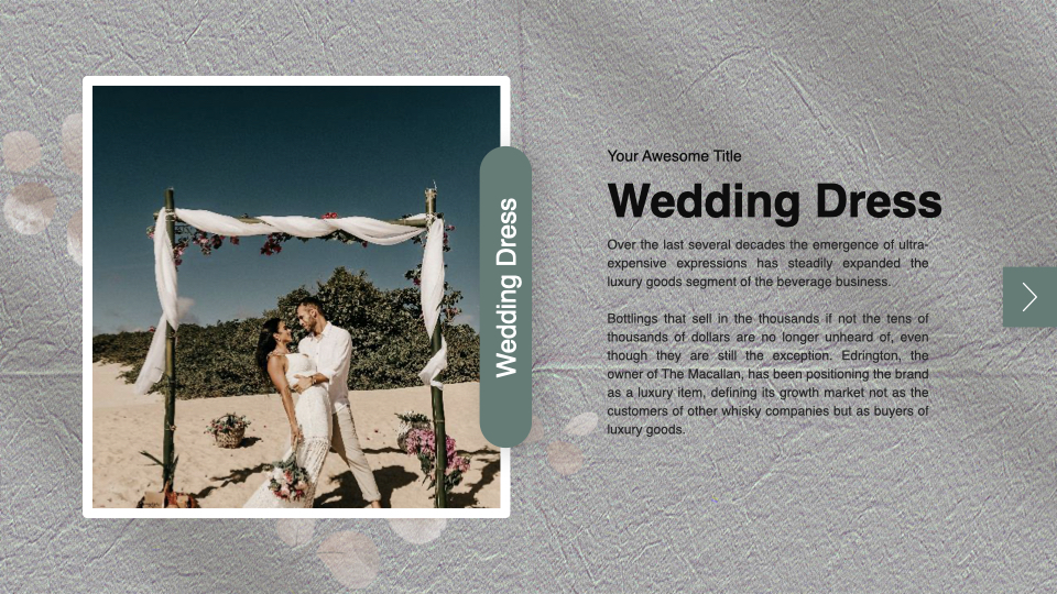Perfect slide for beach wedding.