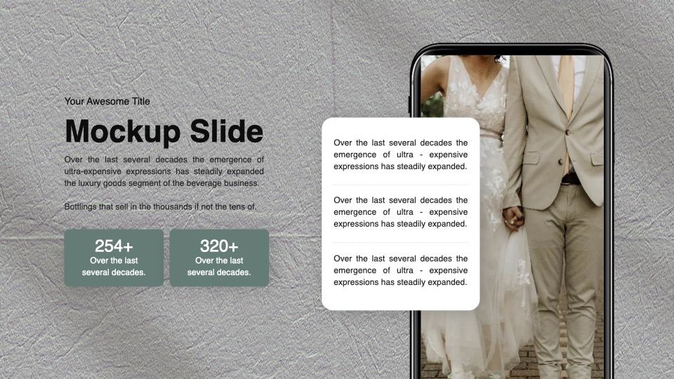 Mobile option of the Wedding Invitation Presentation Template.