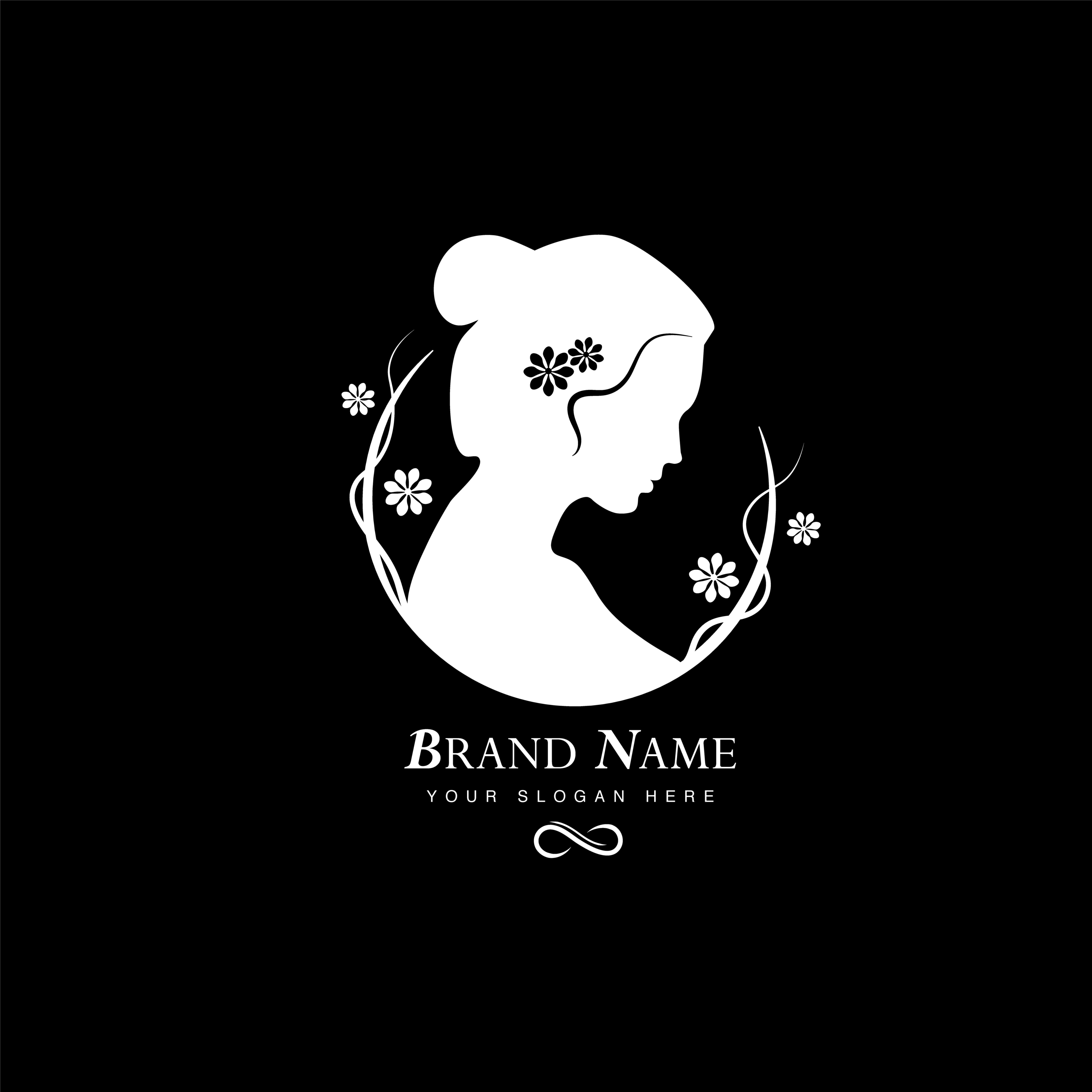 white female silhouette logo template sphinx creatus 1
