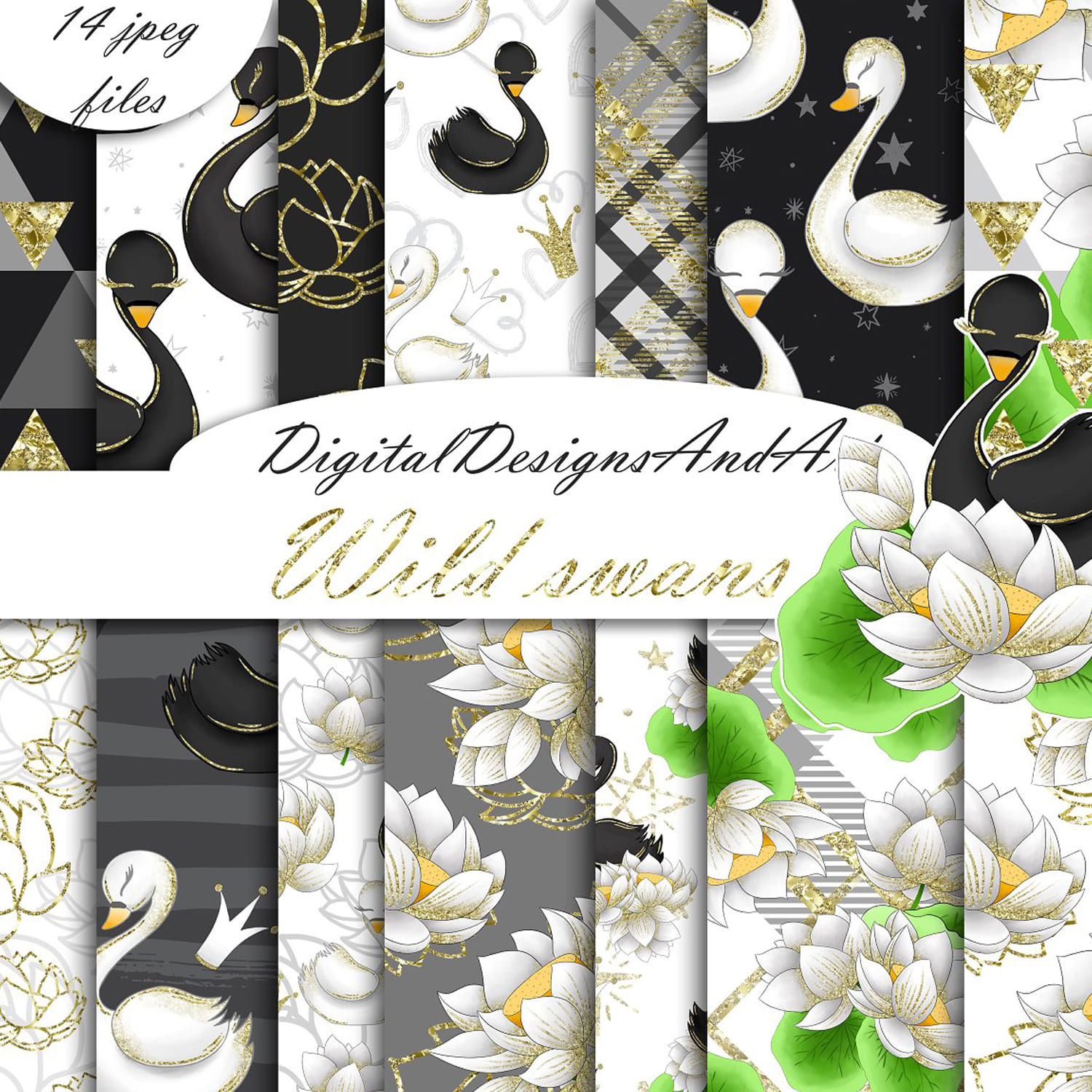 Wild swans patterns.