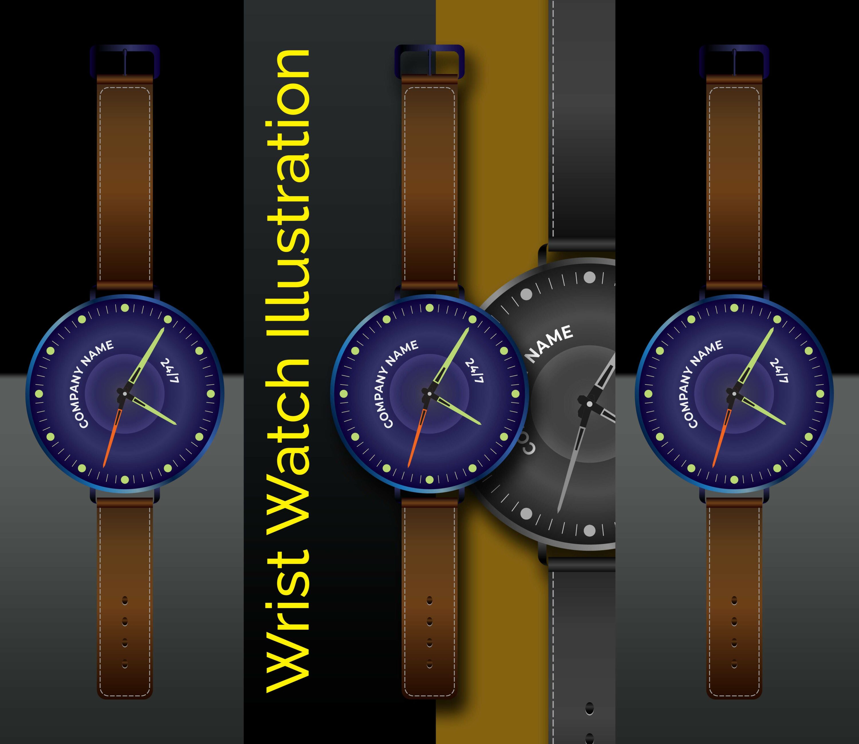 wrist watch illustration facebook image.