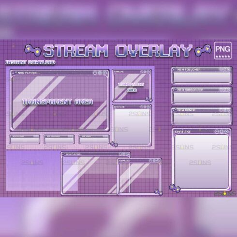 Stream Kawaii Twitch Panels Overlay Package Cover Image.