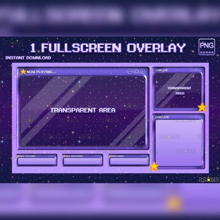 Kawaii twitch overlay package, Stream overlay, Green vtuber overlay ...