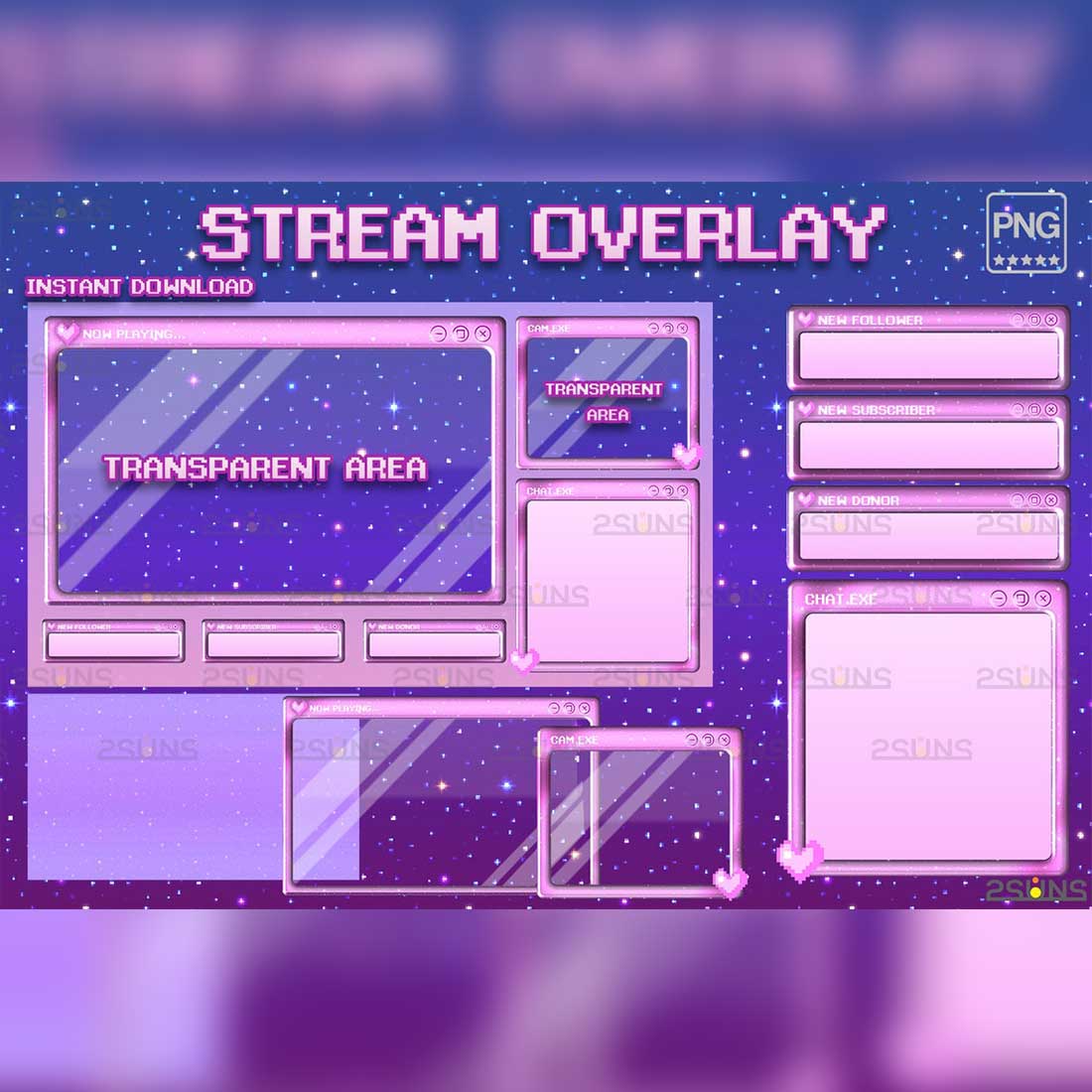 Twitch Overlay Stream Chat Box Vaporwave Retro (Download Now