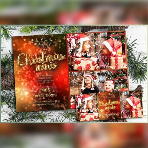 Christmas Mini Session Marketing Instagram Ad Template Cover Image.