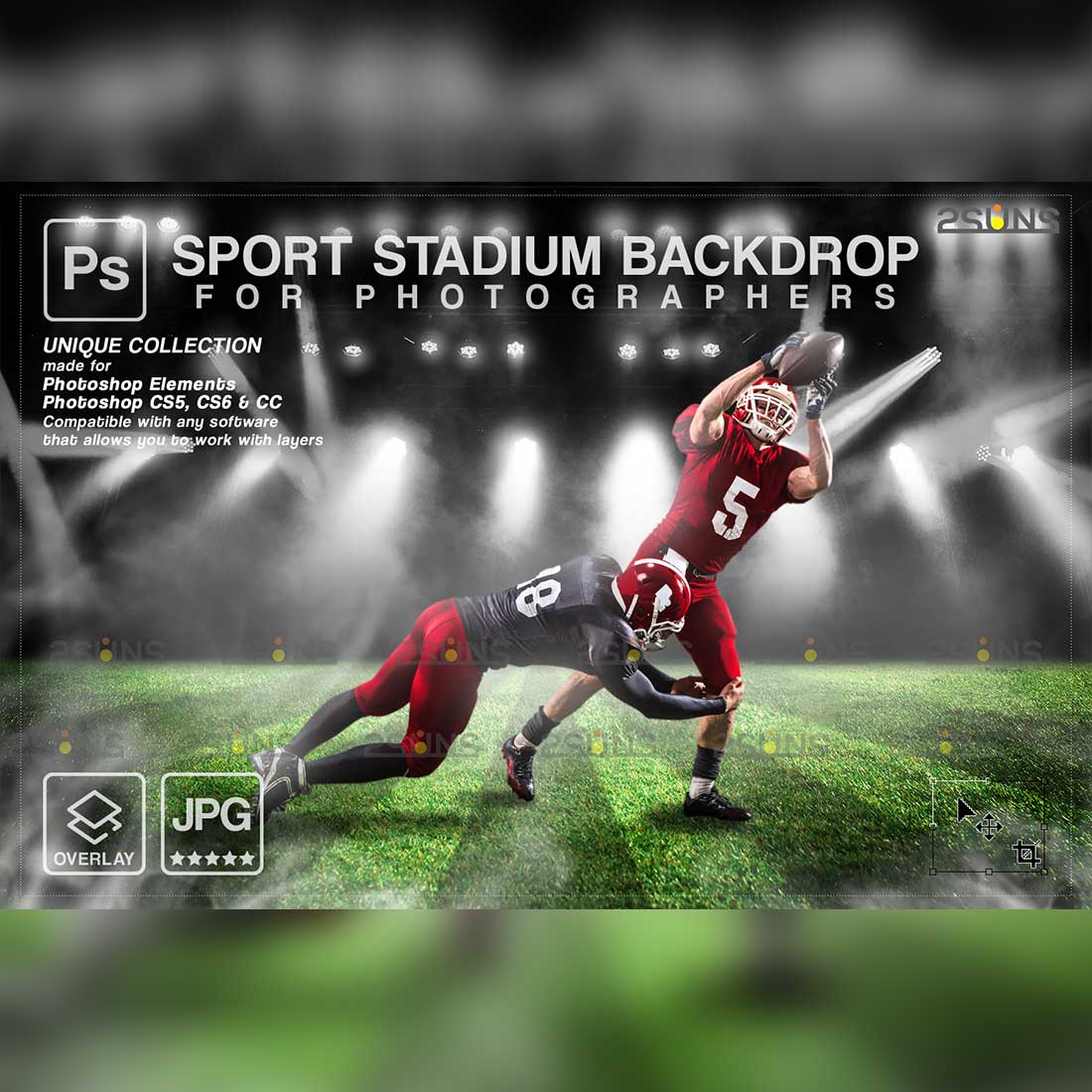 Football Backdrop Sports Digital Cover Image.