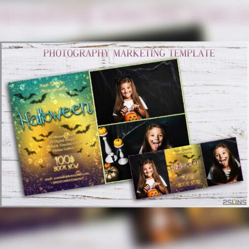 Photoshop Halloween Mini Session Marketing Template Cover Image.
