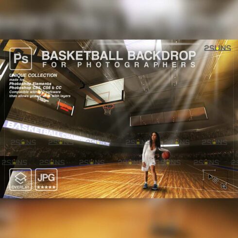 Basketball Digital Backdrop Cover Image.