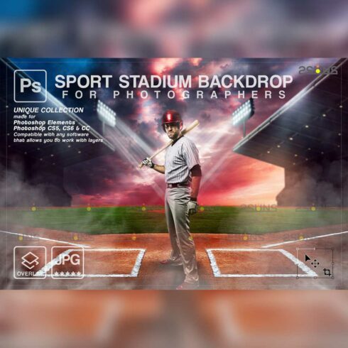 Baseball Backdrop Sports Digital Background Cover Image.