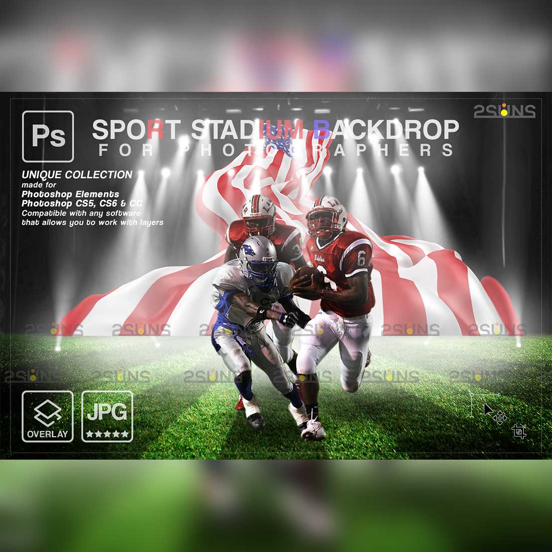 Football Stadium Backdrop Sports Digital Background Cover Image.