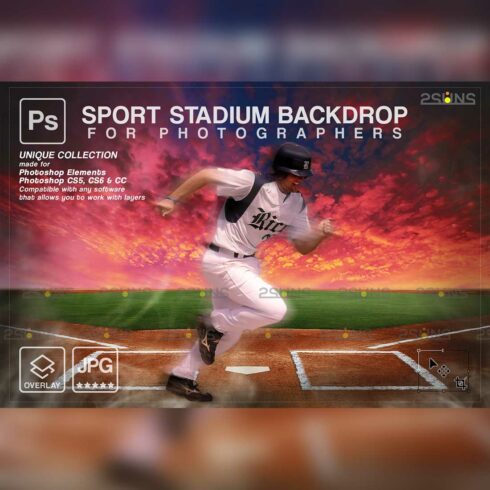 Baseball Backdrop Sports Digital Photo Background Cover Image.